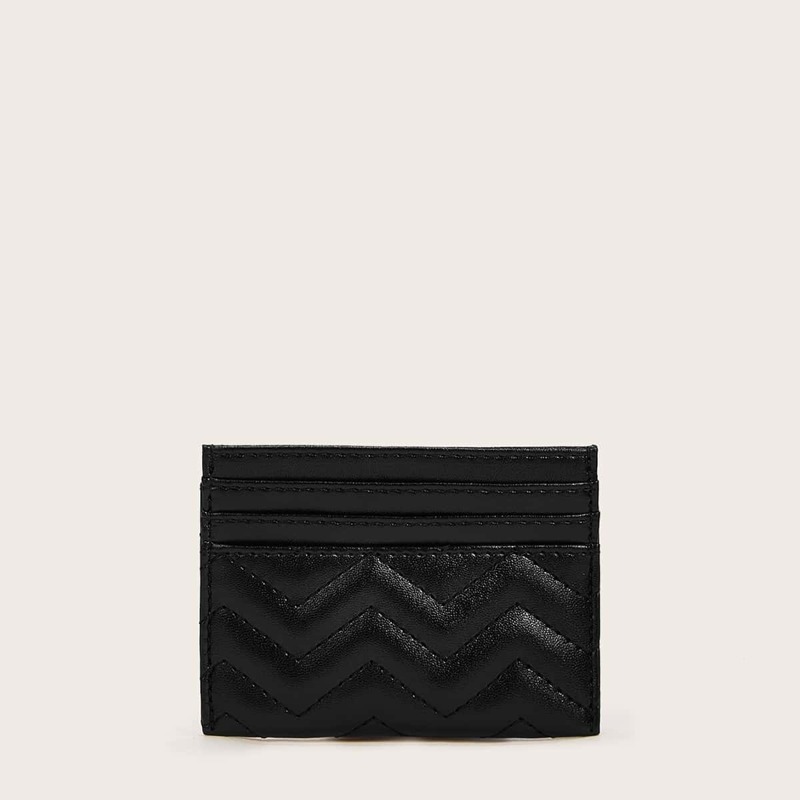 

Chevron Pattern Card Holder, Black