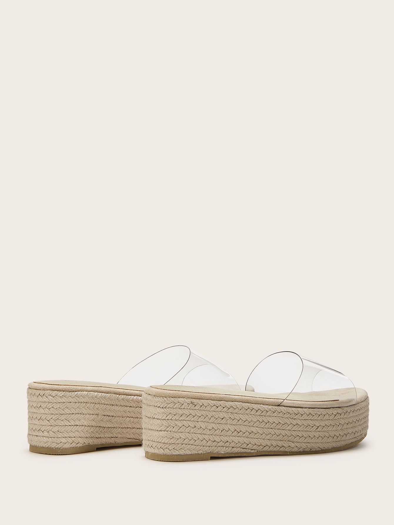 clear espadrille wedges