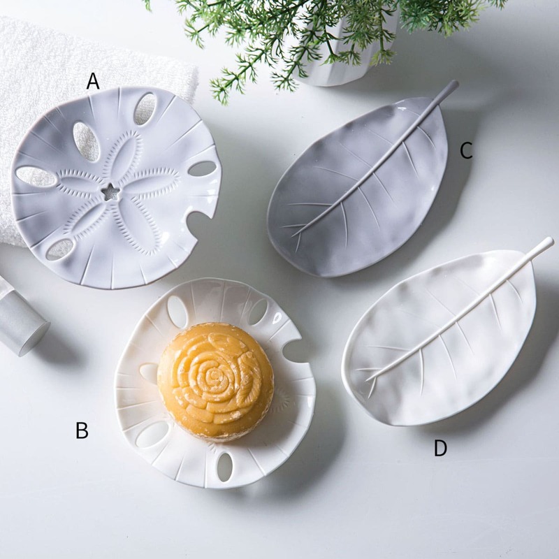 

Leaf & Starfish Shaped Soap Box 1pc, White