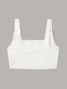 Buckled Grommet Cropped Tank Top