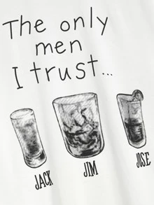 Manfinity RebelGame Men Slogan Graphic Round Neck Top - White - View 4