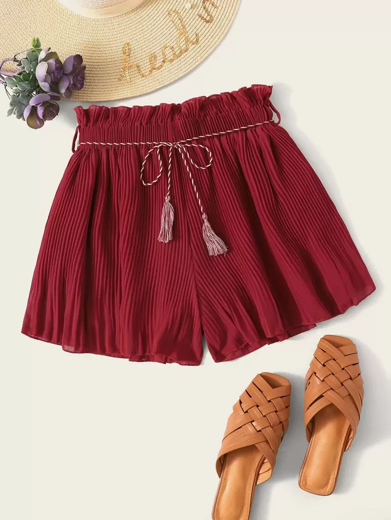 shorts arricciati in vita