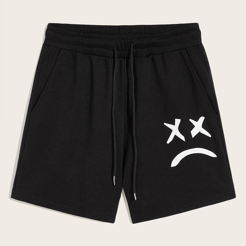

Guys Drawstring Elastic Waist Side Pocket Shorts, Black
