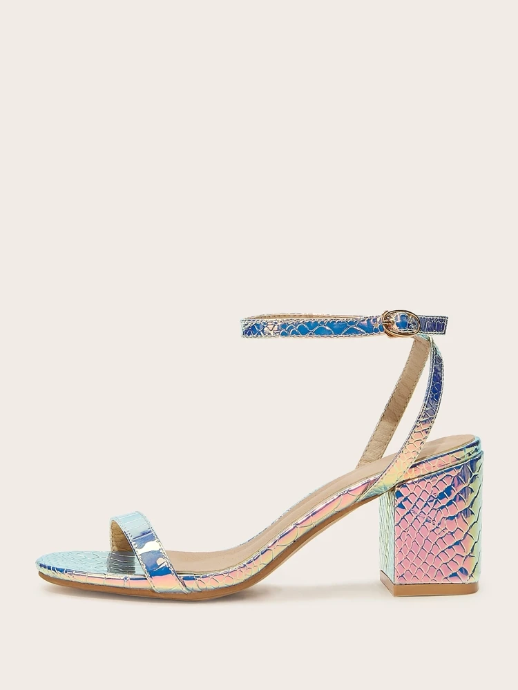 iridescent snakeskin heels
