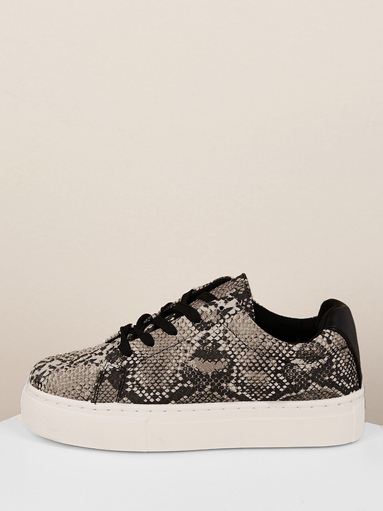 snakeskin platform sneakers