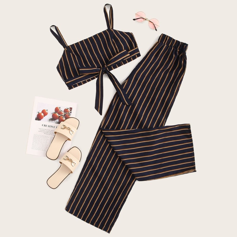 

Striped Cami Top With Pants, Multicolor