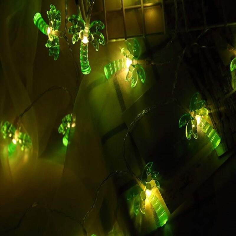 

10 Bulbs Coconut Tree Shaped String Light, Green