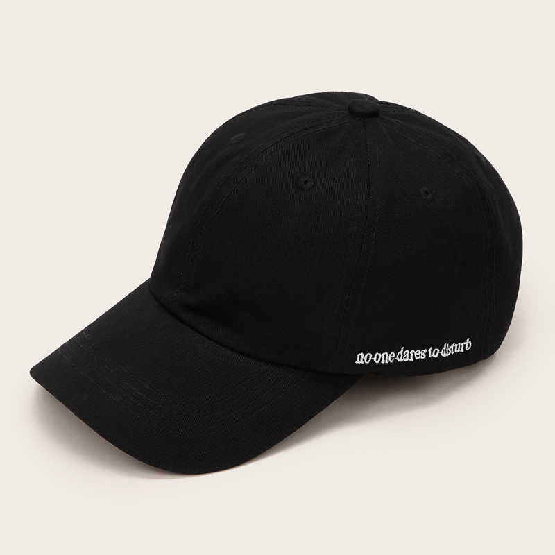 

Letter Embroidery Baseball Cap, Black