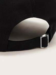 Letter Embroidery Baseball Cap - Black - View 4
