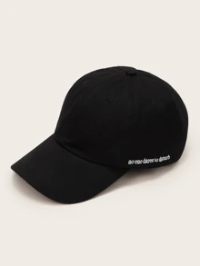 Letter Embroidery Baseball Cap - Black - View 1