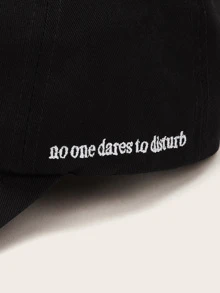 Letter Embroidery Baseball Cap - Black - View 3
