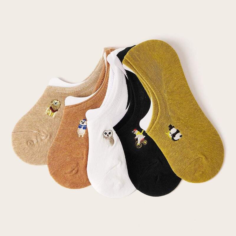 

Animal Pattern Ankle Socks 5pairs, Multicolor