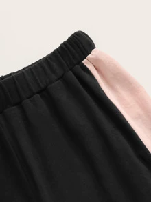 SHEIN Girls Letter Graphic Top & Sweatpants Set - Multicolor - View 4