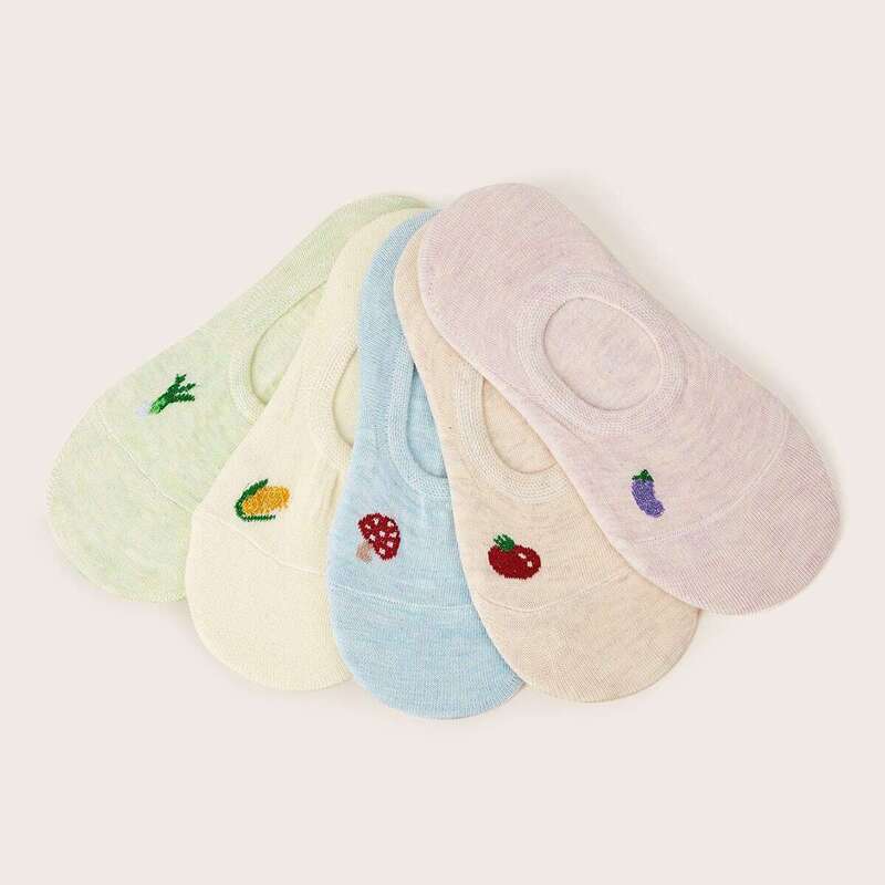

Fruit Pattern Ankle Socks 5pairs, Multicolor