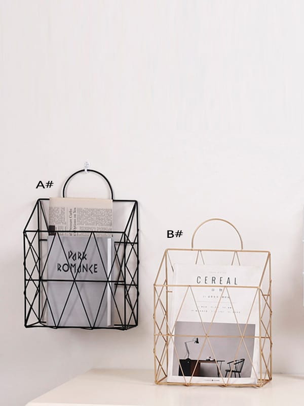 Iron Line Wall Hanging Storage Basket 1pc