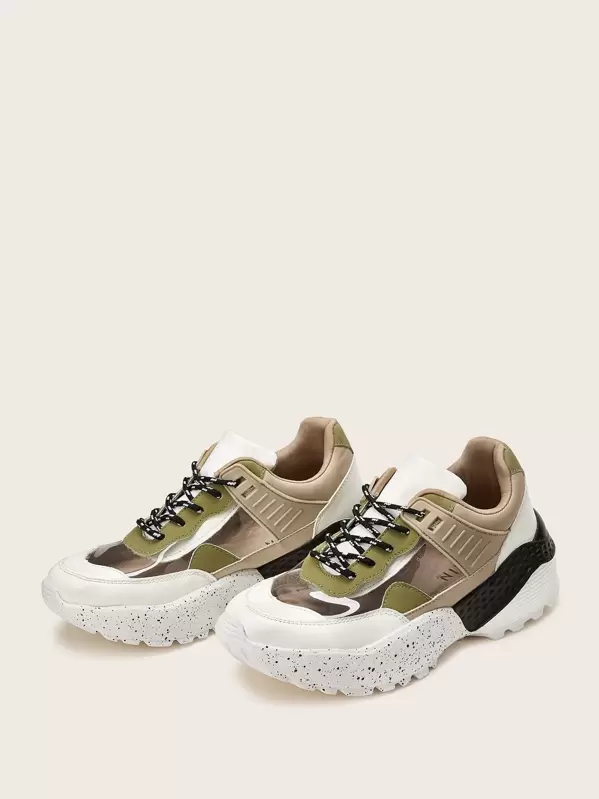 Color-block Chunky Sole Sneakers