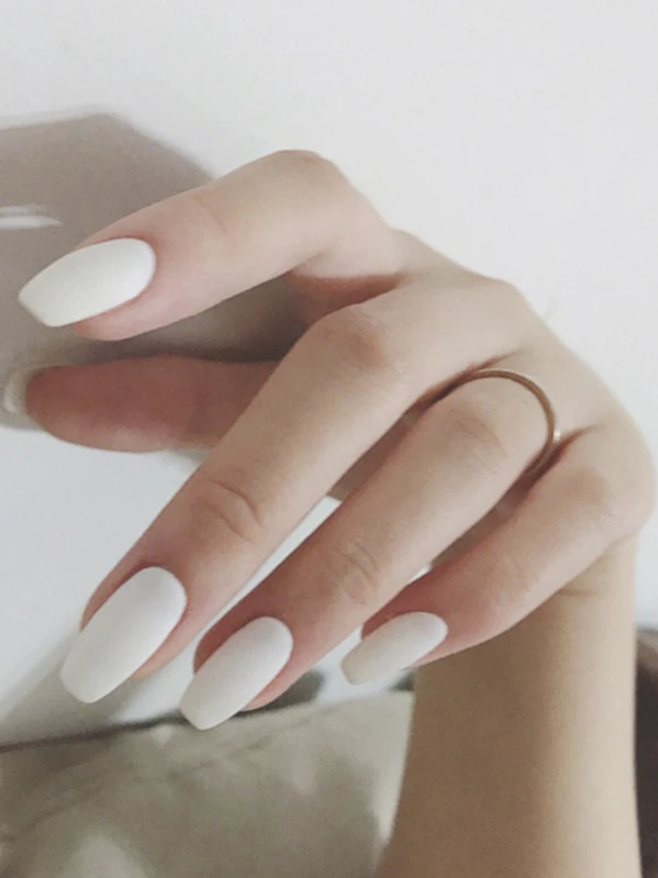 Faux Ongles Unicolores 24 Pièces Avec Ruban Adhésif Double Face