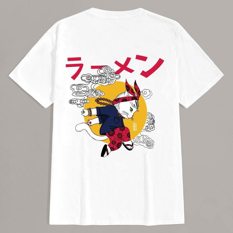 

Guys Letter And Cartoon Print Tee, White