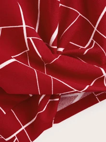 SHEIN Essnce Top girante delantero con estampado geométrico - Burdeos - Ver 3