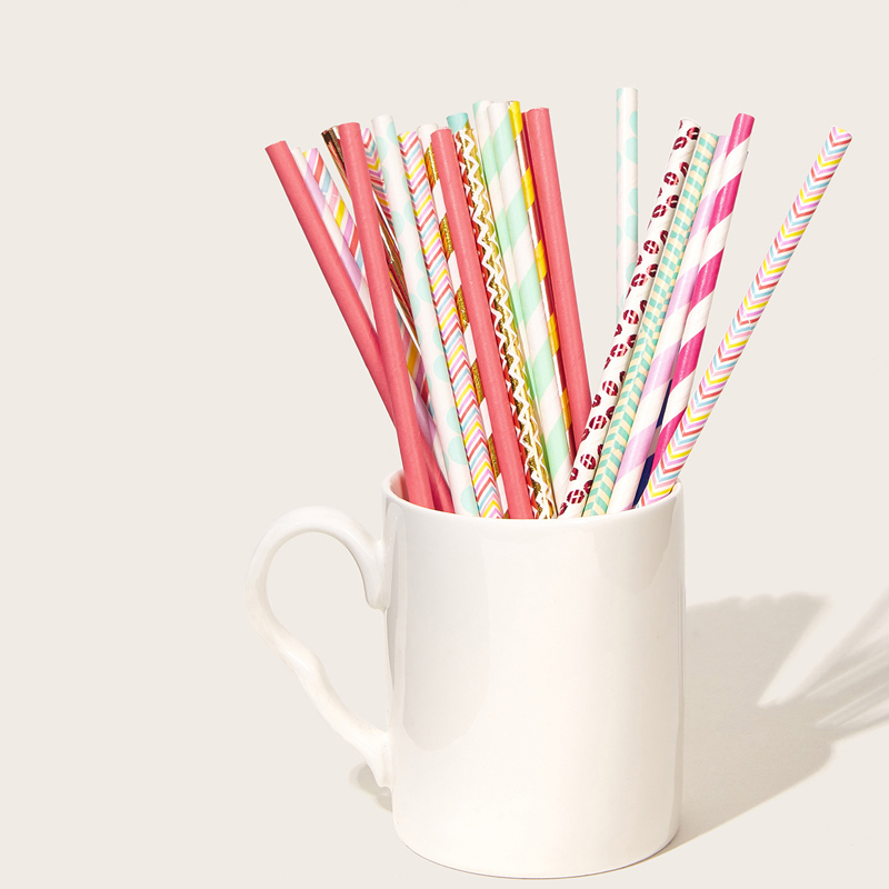 

Disposable Colorful Decorative Paper Straw 25pcs, Multicolor