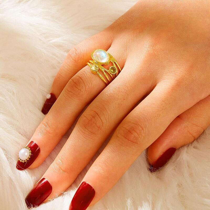 

Faux Gemstone & Rhinestone Ring 1pack, Gold
