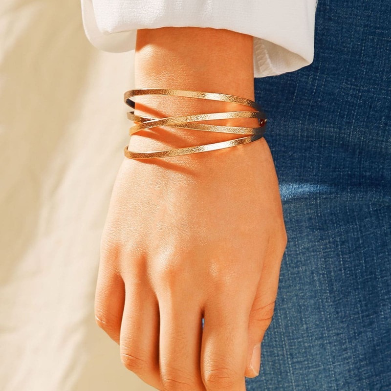 

Criss Cross Decor Bracelet 1pc, Gold