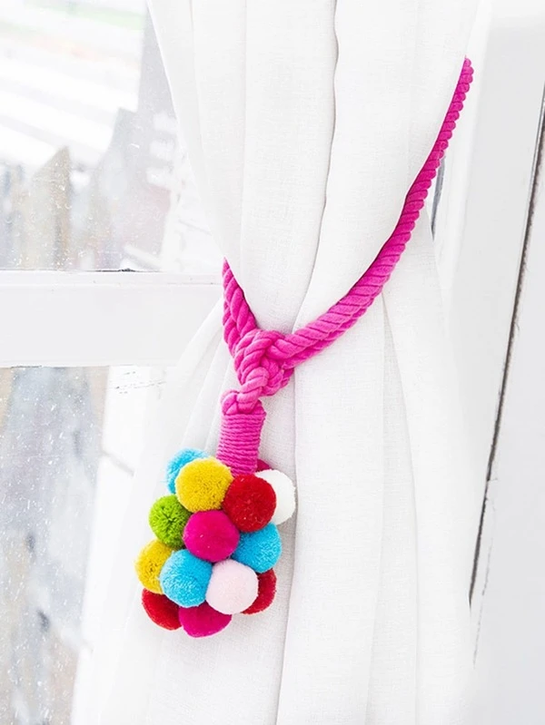 Pom Pom Curtain Tie Back 1pc Shein Usa