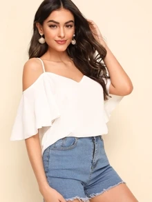 SHEIN LUNE 素色挖肩上衣