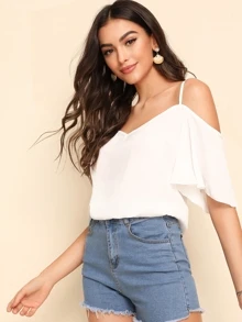 SHEIN LUNE 素色挖肩上衣