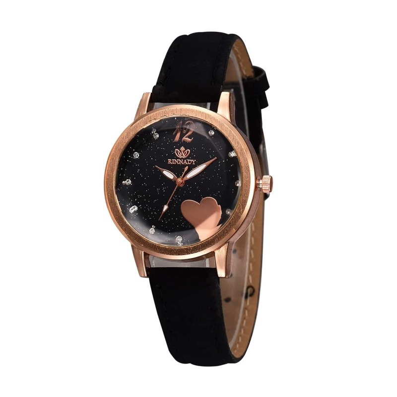 

Rhinestone Decor Dial Round Quartz Watch