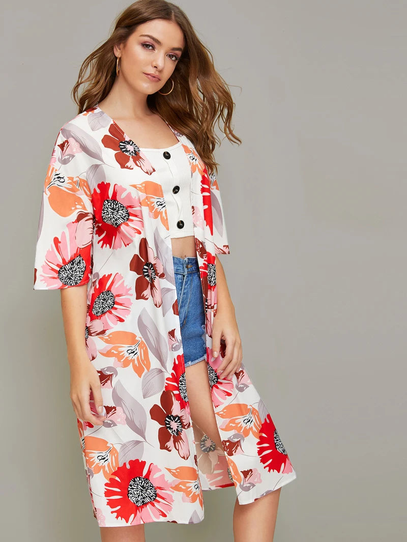 kimono estampado floral