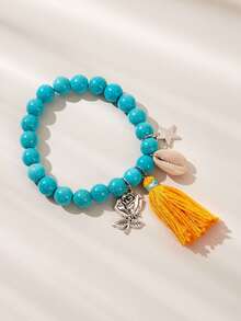 1件 时尚手工串珠流苏手链 - 綠色 - 查看 3