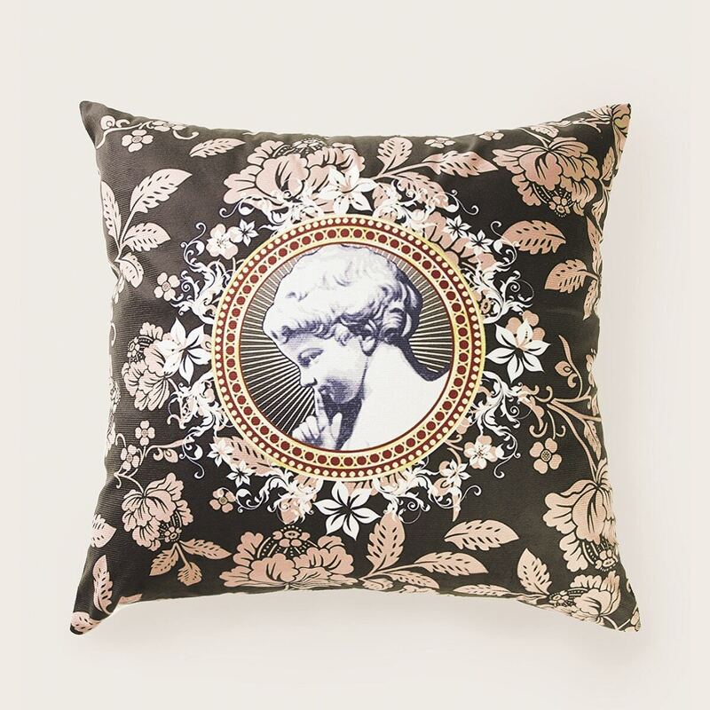 

Baby & Flower Print Cushion Cover, Multicolor