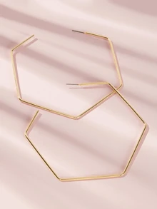 六邊形圓環1對 - 金黃色 - 查看 3