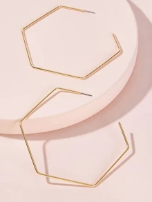 六邊形圓環1對 - 金黃色 - 查看 2