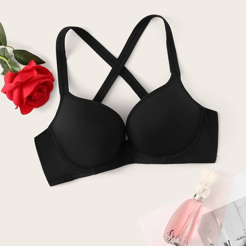 

Crisscross Back Bra, Black