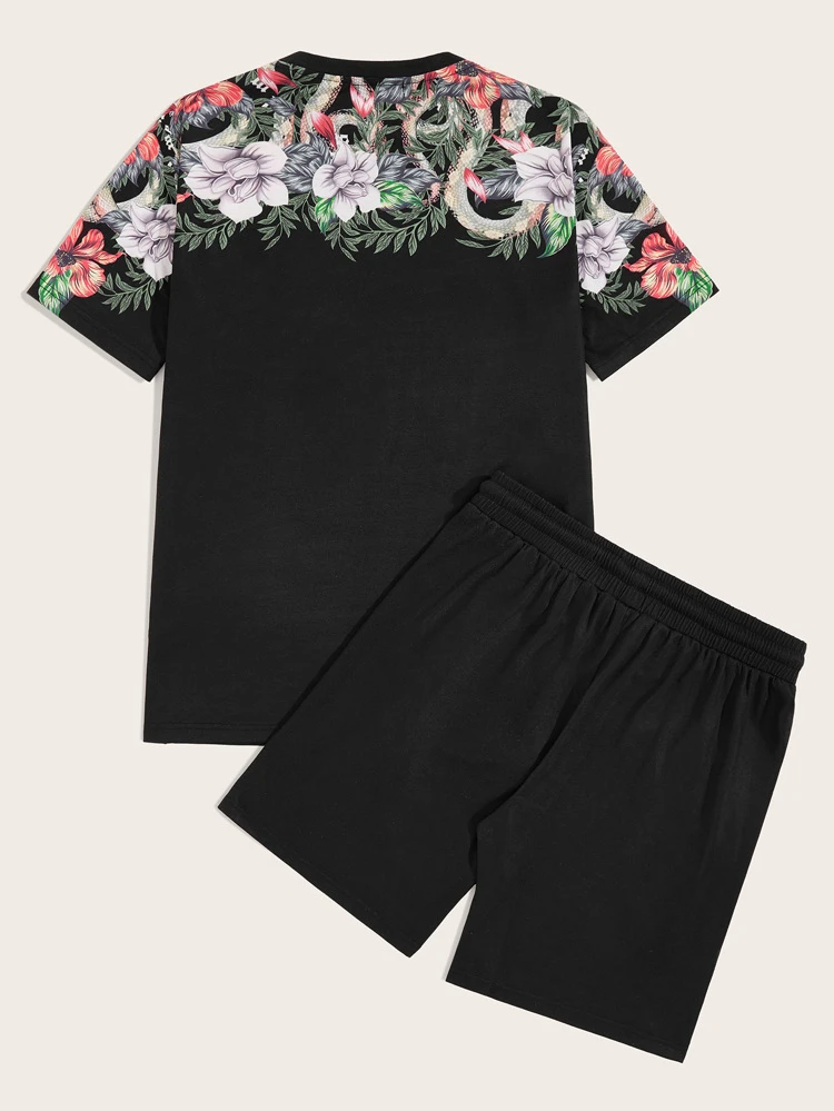 Svart Ficka Djur Tillfällig Herr Tvådelade Outfits Svart Ficka Djur Tillfällig Herr Tvådelade Outfits