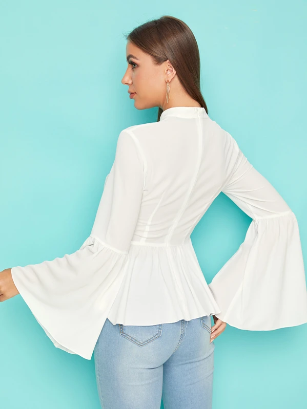 bell sleeve peplum top
