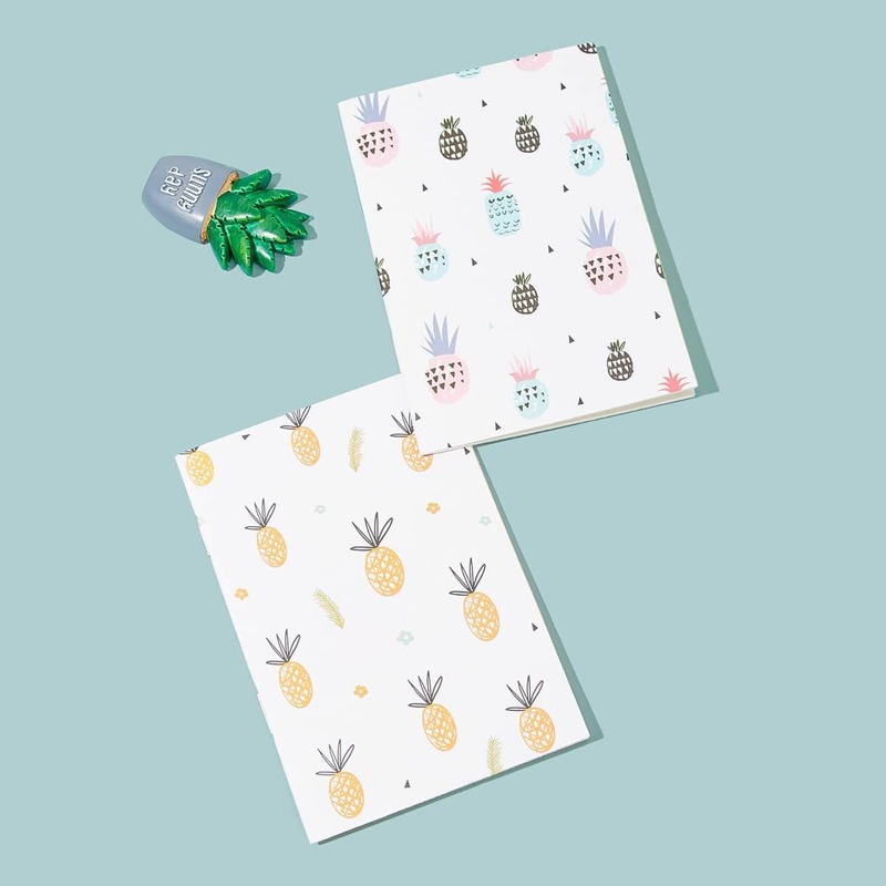 

Pineapple Print Cover Notebook 2pcs