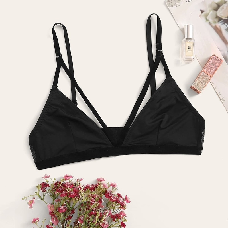 

Adjustable Strap Harness Bralette, Black