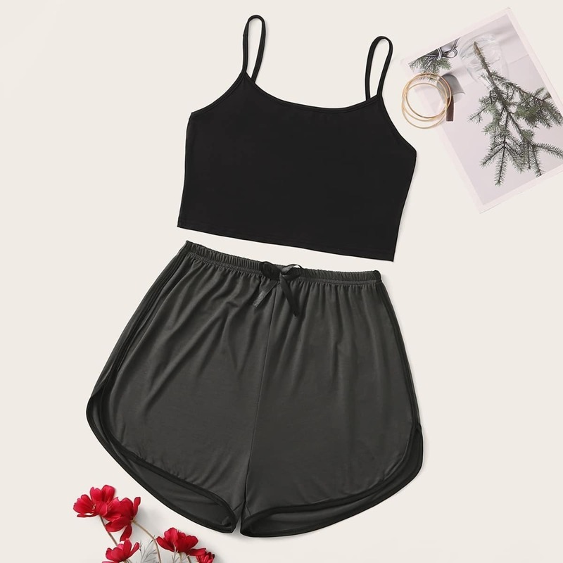 

Cami Top With Elastic Waist Shorts PJ Set, Multicolor