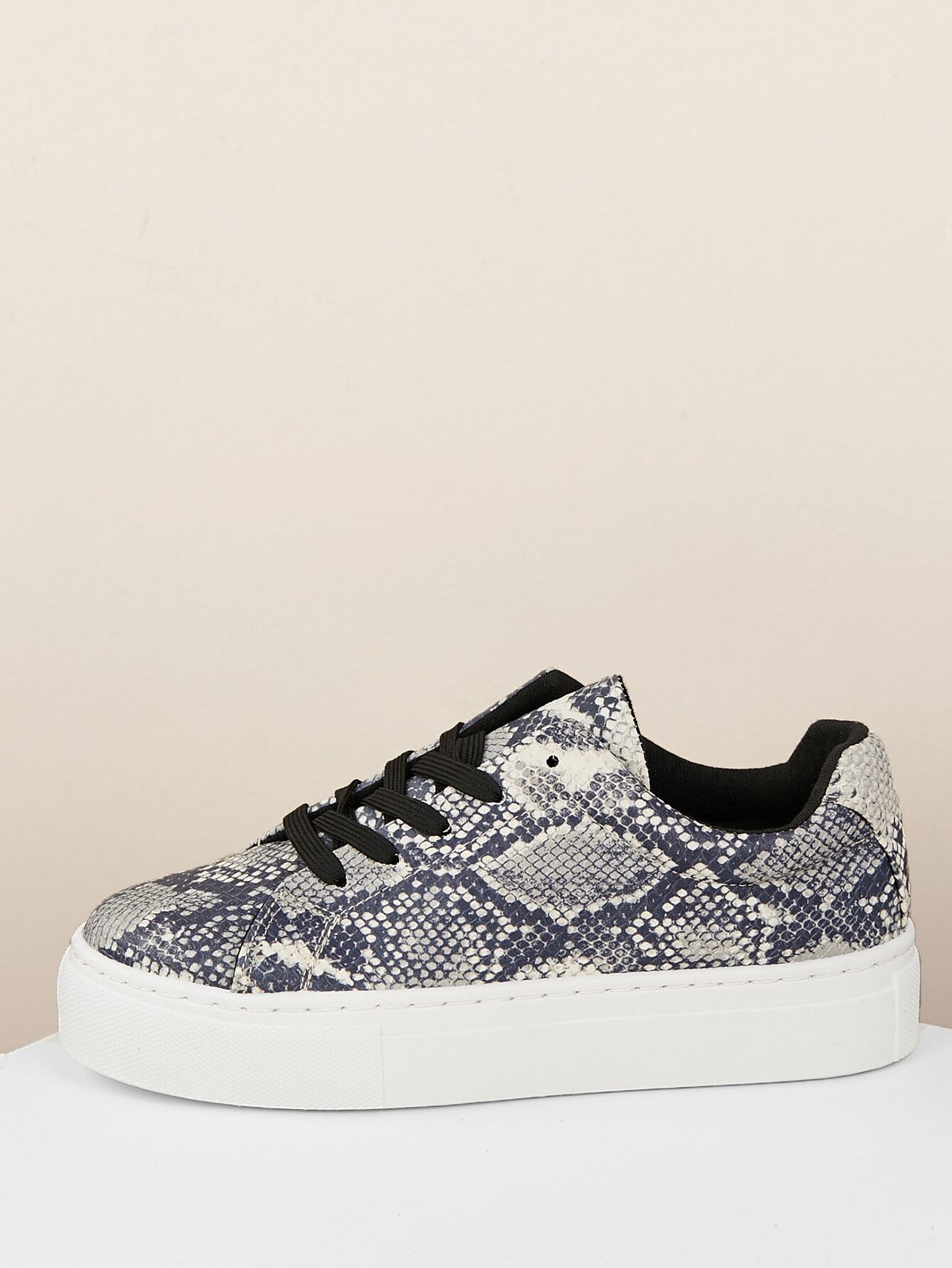 platform snakeskin sneakers