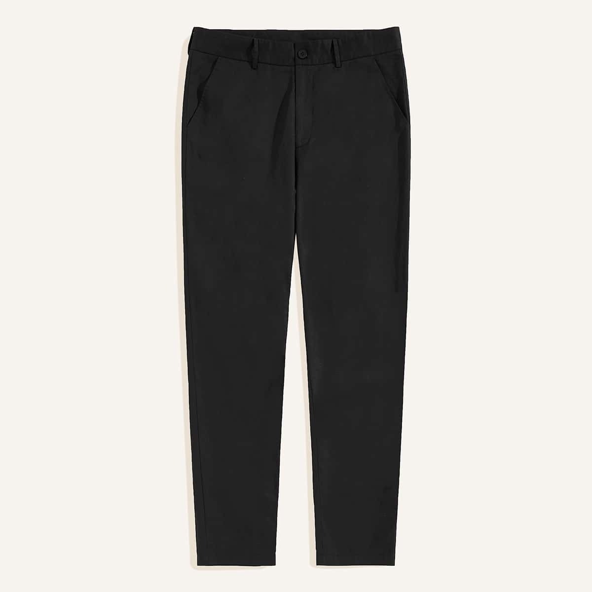 

Guys Pocket Detail Straight Leg Pants, Black