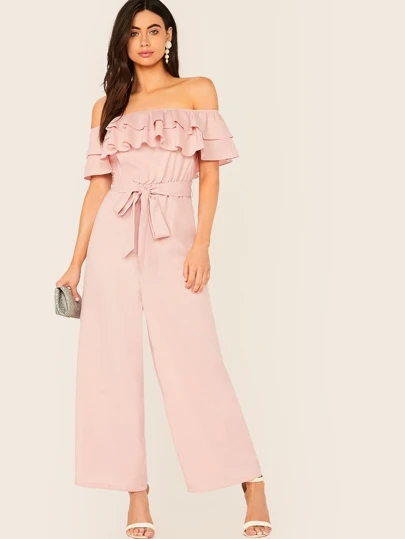 off shoulder palazzo jumpsuit