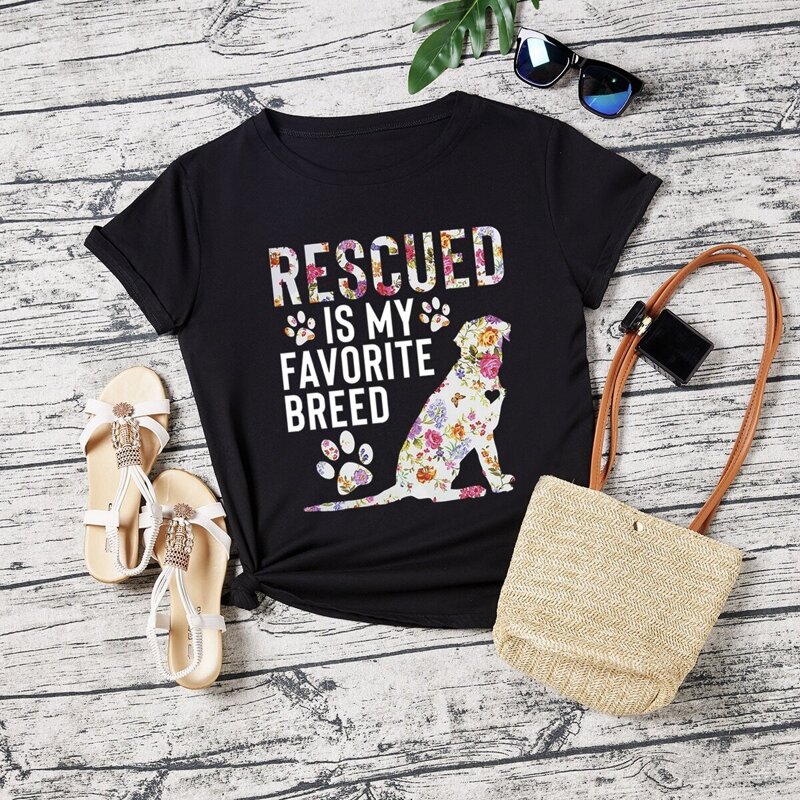 

Letter & Dog Print Tee, Black