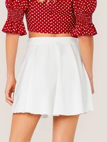 SHEIN Tie Side Wrap Flippy Skirt - White - View 2
