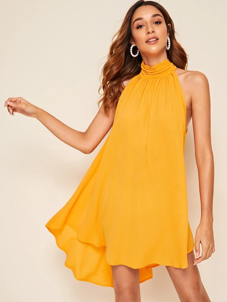 low back halter dress