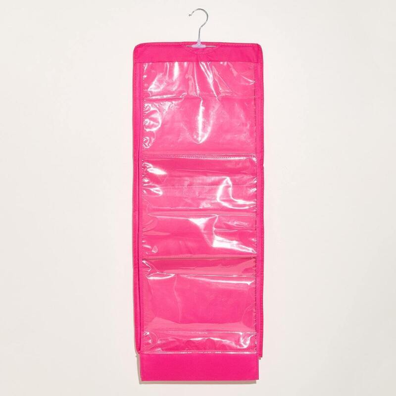 

Neon Pink Double Sided Clear Hanger Storage Bag