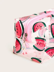 1pc Watermelon Transparent Waterproof Makeup Bag For Women Girls - Multicolor - View 3