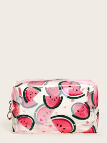 1pc Watermelon Transparent Waterproof Makeup Bag For Women Girls - Multicolor - View 1